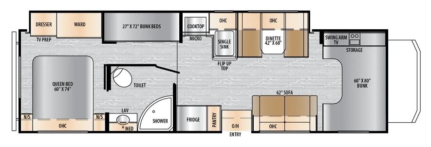 2024 EAST TO WEST RV ENTRADA 3100FB*23, , floor-plans-day image number 0